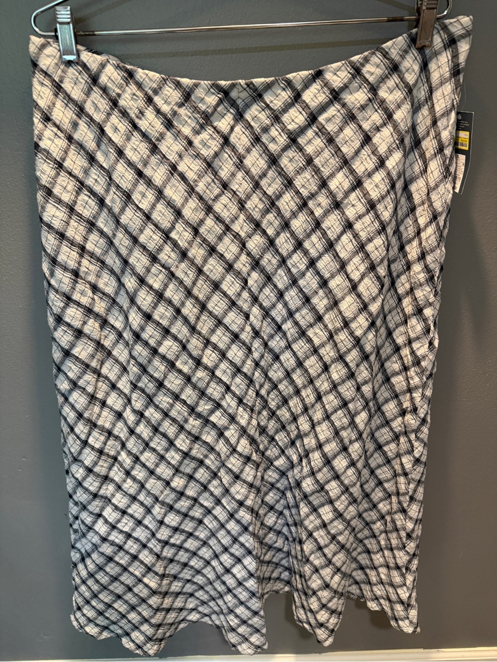 UNIVERSAL THREAD BLACK/WHITE/BLUE PLAID SKIRT SZ XL NWT